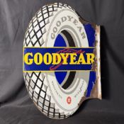 Goodyear All-Weather Tyres Enamel Flange Sign