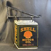 Shell Motor Oil Double-Sided Die-Cut Enamel Sign