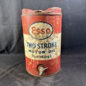 Esso Two Stroke Motor Oil Dispenser Lithographed Tin