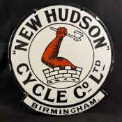 New Hudson Cycle Co. Ltd. Enamel Advertising Sign