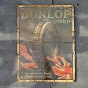 Large Dunlop Cord Made in England Metal Advertising Sign