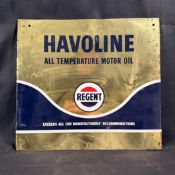 Havoline and Regent Motor Oil Lithographed Tin Advertising Sign