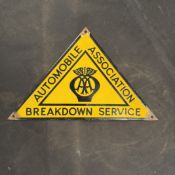 Automobile Association Breakdown Service Enamel Sign