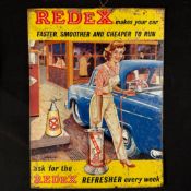 Redex Petrol Additive Lithographed Metal Advertising Sign