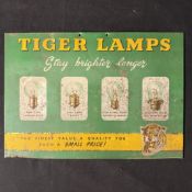 Tiger Lamps Automotive Bulbs Tin Advertising Sign
