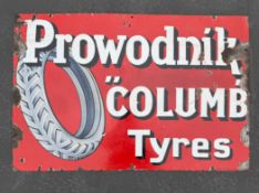 Prowodnik Columb Tyres Enamel Advertising Sign