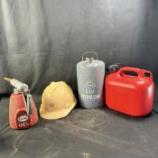 Esso Service Station and Industrial Collection Pump Hard Hat and 5-Litre Cans