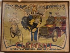 Clement Advertising Poster With Matching Tray C.1900-1910