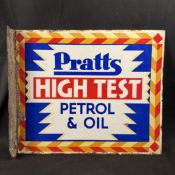 Pratts High Test Petrol and Oil Enamel Flange Sign