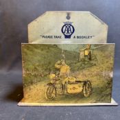 Automobile Association Lithographed Tin Booklet Holder