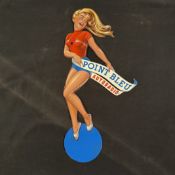 Point Bleu Autoradio Die-Cut Pin-Up Metal Sign