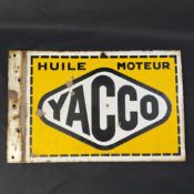 Yacco Huile Moteur Enamel Advertising Sign