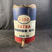 Esso Extra Motor Oil Bulk Dispensing Drum Lithographed Tin