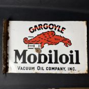 Gargoyle Mobiloil Vacuum Oil Company Enamel Flange Sign