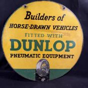 Dunlop Circular Enamel Advertising Sign
