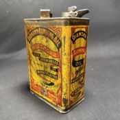 Diamond Running Oil French Auto Lithographed Metal Flat Motor Oil Can