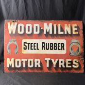 Wood-Milne Motor Tyres Enamel Advertising Sign