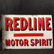 Redline Motor Spirit Double-Sided Enamel Flange Sign