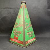 Cooler Motor Oils Pyramid Tin Oil Can by Theo. Phillips, Son & Co. Ltd.