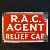 RAC Agent Relief Car Enamel Sign