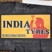 India Tyres Large Enamel Advertising Sign
