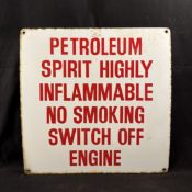 Petroleum Spirit Warning Enamel Sign