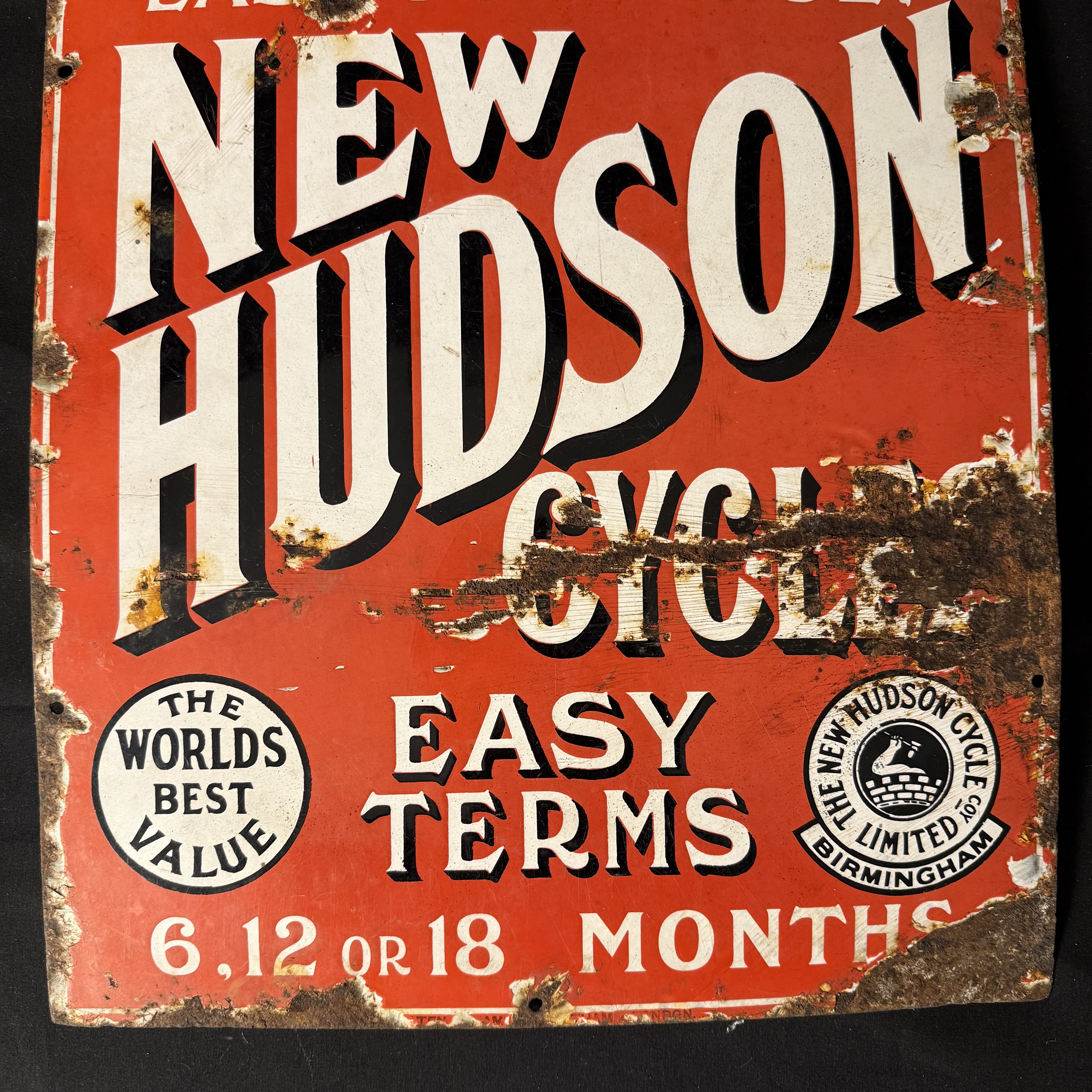 New Hudson Cycles Enamel Advertising Sign - Image 3 of 6