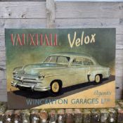 1953 Vauxhall Velox Metal Dealership Sign