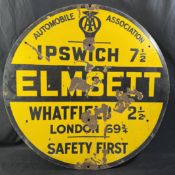 Automobile Association Village Road Enamel Sign