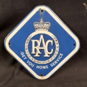 RAC Enamel Advertising Sign