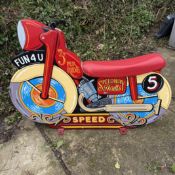 J. Wright Fairground Ride-On Motorcycle in Wood