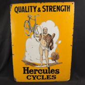 Hercules Cycles Enamel Advertising Sign