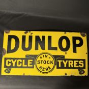 Dunlop Cycle Tyres Enamel Advertising Sign