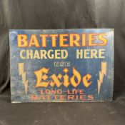 Exide Tin Advertising Sign