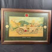 Framed Shell Motor Spirit Advertising Print: Motoring Pleasures by George Gibbs