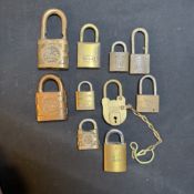 Collection of Yale and Brass Advertising Padlocks
