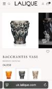 LALIQUE ICONIC BACCHANTES VASE IN BRONZE CRYSTAL BOXED UNUSED