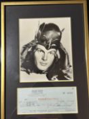 FRAMED SIGNED CHQ BATMAN ADAM WEST - WALT DISNEY WORLD COA