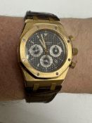 18ct ROSE GOLD AUDEMARS PIGUET CHRONOGRAPH WATCH WITH ARCHIVES