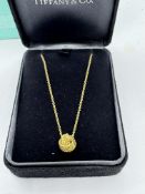 TIFFANY & CO 18ct YELLOW GOLD SOMERSET LOVE KNOT NECKLACE WITH 16'' CHAIN
