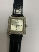 18ct WHITE GOLD BOUCHERON PYRAMID CLASSIC DIAMOND SET WATCH WITH MOTHER OF PEARL FACE