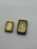 GOLD COLOURED VINAIGRETTE AND SILVER GILT VINAIGRETTE  - COMES WITH OLD DAMAGED BOX