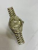 18ct GOLD DIAMOND ENCRUSTED LADIES DATEJUST WATCH