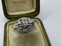 DIAMOND RING SET IN YELLOW METAL TESTED AS GOLD
