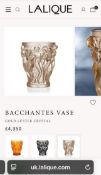 LALIQUE ICONIC BACCHANTES VASE IN GOLD LUSTER CRYSTAL BOXED UNUSED