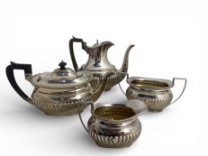 A George V four piece silver tea set, W.C Sissons, Sheffield, 1921