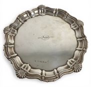 An Elizabeth II silver salver, C J Vander Ltd, Sheffield 1959