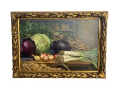 Axel Johansen (Danish, 1872-1938), Still Life of Vegetables and Dead Game