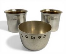 Three Elizabeth II commemorative silver cups