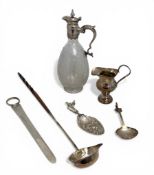 A group of silver and silver plated items